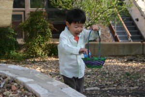 Gavin on the egg hunt